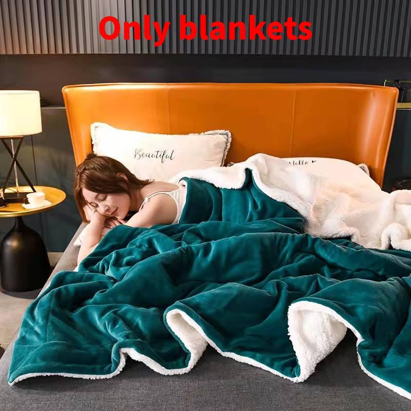 Coral Simplified Fleeces Blanket Thickened Double Layer Lounge Bed Supplies