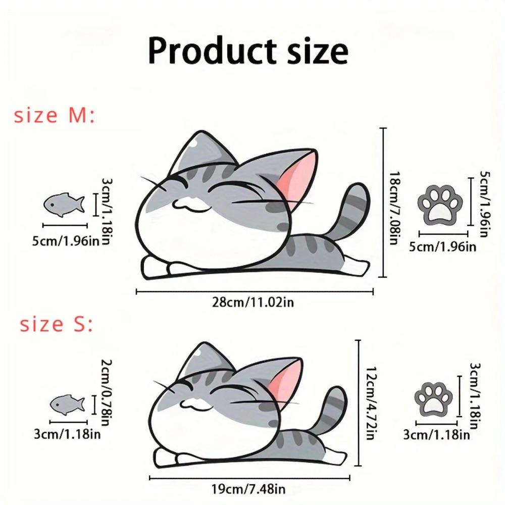 10pcs Cat Fish Car Stickers Auto Wheel Brow Bumper Sticker Scratches Cover Body Decoration Decals Motorcycle Waterproof Decals