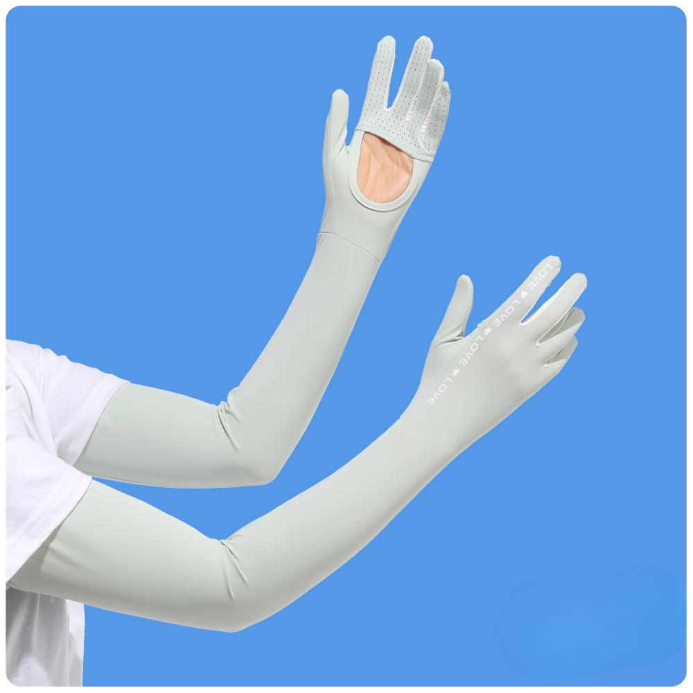 Sunscreen Sleeves for Women In Summer UV Anti Illuminated Ice Silk Driving Sunshade Cool Feeling Extended Arm Cover Outdoor Riding Ice Sleeves