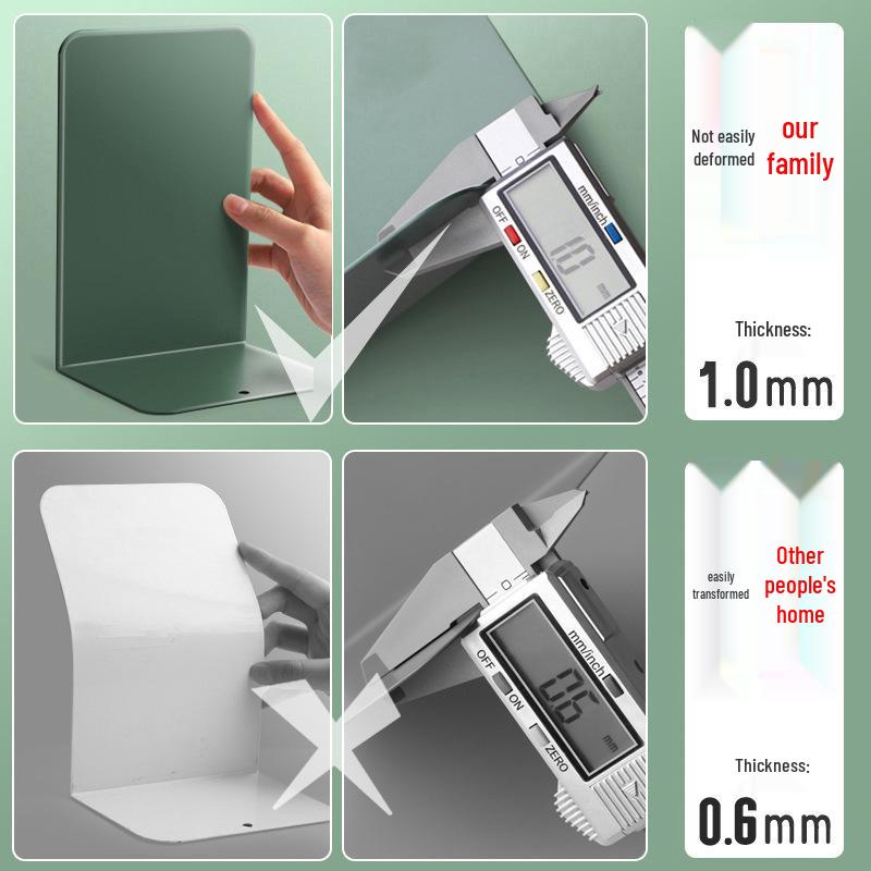 2-Piece Large Metal Bookends, Retractable Desktop Book Supports for Students