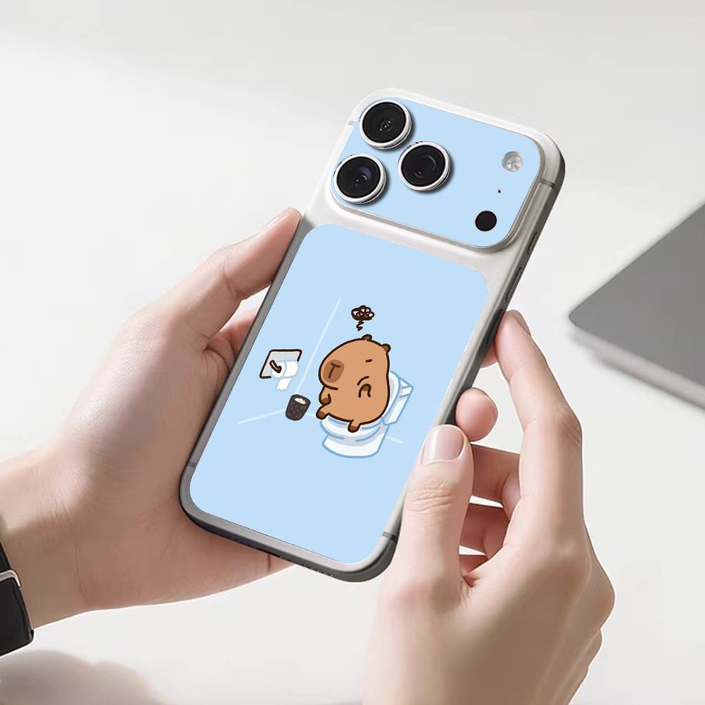 Cute Cartoon Capybara Protective Back Decal Skin Wrap Sticker for iPhone 17 Pro 17 Pro Max iPhone 17 Pro