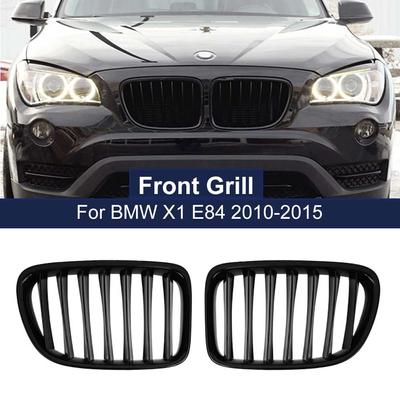 High Quality Front Bumper Grilles Kidney Grill For BMW X1 Series E84 SDrive XDrive 09-16 Glossy Black One Line Slat Car