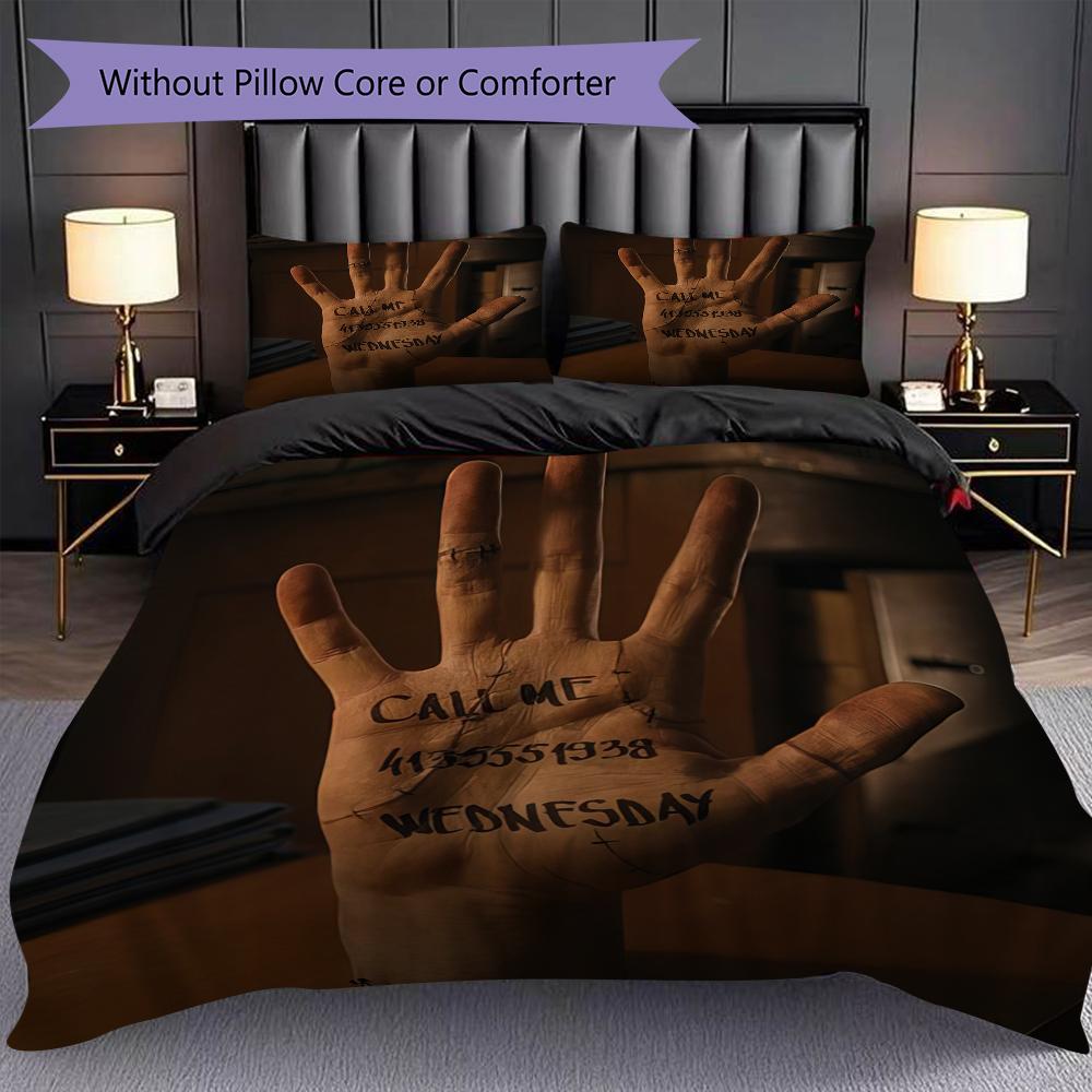 1PC Wednesday pattern Bedding Quilt Set Quilt Cover Pillowcase Home Decoration Birthday Gift (1 * duvet cover + 53 * pillowcase, without core)
