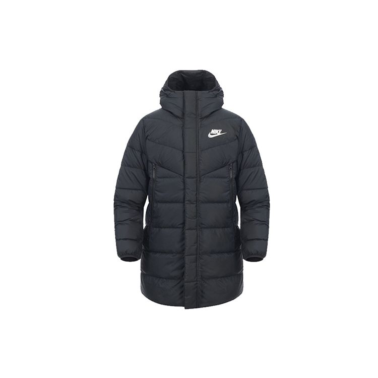 

Мужская повседневная теплая куртка-пуховик с капюшоном средней длины Nike, черная AO8915-010