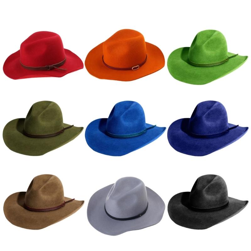 Wool Homburg Cowboy Hats Exotic Hat for Women Men Photo Props Western for Men Women Unisex Wear Headwear