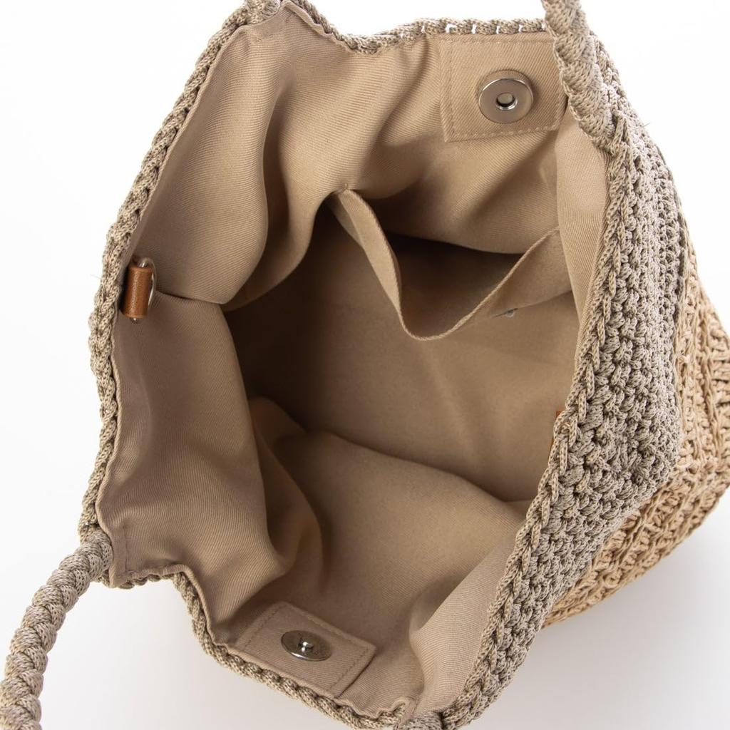 Mini Tote Bag with Contrasting Knit Pattern