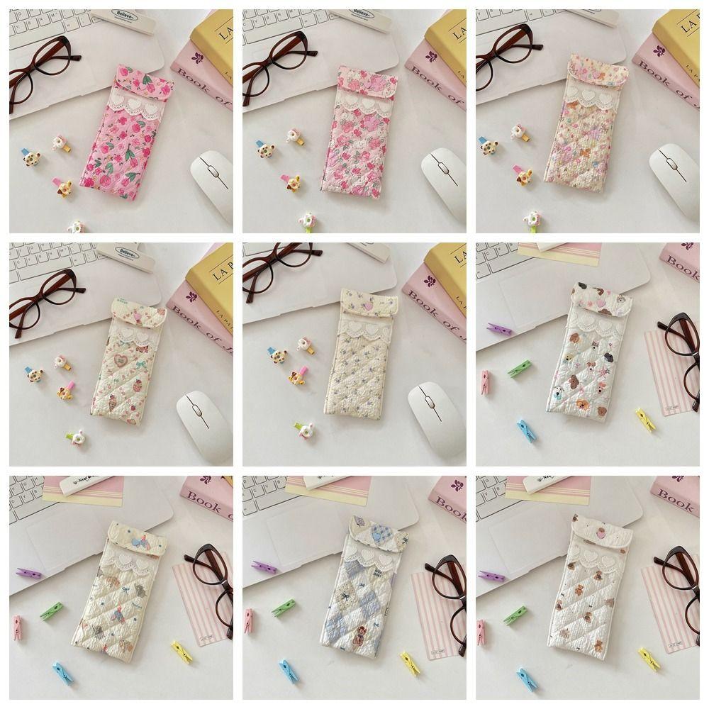 Sweet Cute Pencil Case Korean Style Lovely Eyeglasses Case Lightweight Lipstick Bag Girls