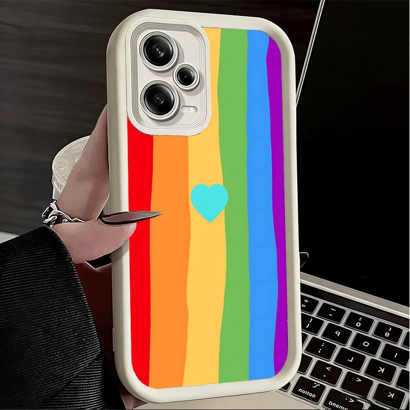 Rainbow Gradient Love Desgin Soft Phone Case for Xiaomi Poco X7 X6 X5 Pro X4 Gt X3 F7 Ultra M8 M7 Redmi 15C 15 14C 13 13C 12 12C