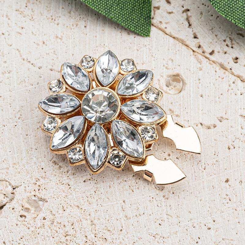 10pcs Crystal Pearl Button Covers Detachable Clip-On Shirt Coat Decorative Buttons Sewing Button for DIY Blouses Clothing