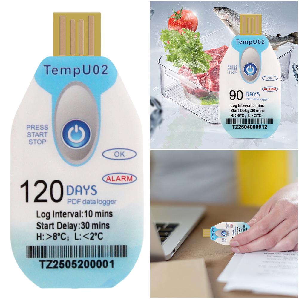 Temperature Data Logger USB Temp Record 18000 Data Capacity Temp Recorder Disposable Thermometer Logger for Cold Chain Fresh Tag