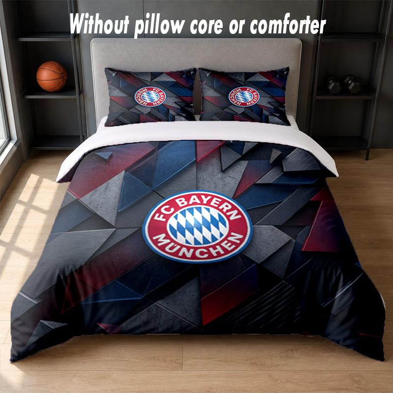 Set Biancheria da Letto Design Bayern Monaco 1 Copripiumino + 2 Federe Morbido Traspirante Biancheria da Letto per la Casa