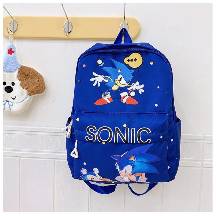 Sonic Cartoon Letter Kids Lightweight Nylon Backpack For Daycare And Travel