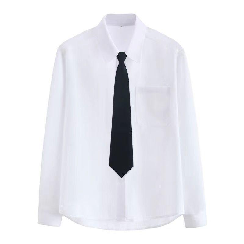 Taiwan JK School Uniform Set: White Shirt & Accordion Pleat Skirt, College Style for Summer Graduation