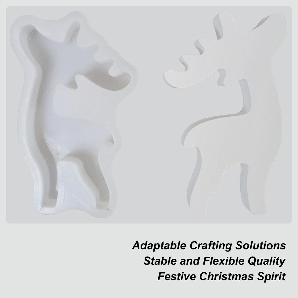 Deer Molds Silicone Deer Christmas Chocolate Molds Elk Shape Plaster Casting Mould For Fondant Soap Candle Crafts Holiday