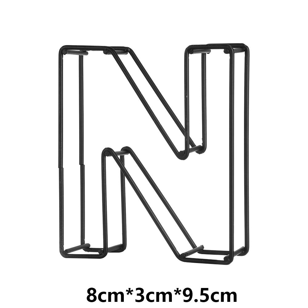 New Industrial Style Wrought Iron Alphabet Doorplate Sign Metal Hollow Letter Home Decor Cafe Adornment Photo Props Party Supply