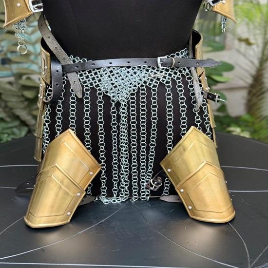 Medieval Women’s Warrior Armor Set  Black Chainmail LARP  Cosplay Costume  Fantasy Reenactment And Festival Gear