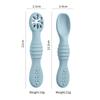 2PCS/Set Silicone Baby Spoons First Stage Utensils Baby Led Weaning Spoons Baby Chew Spoon Training Spoon Self Feeding Utensils