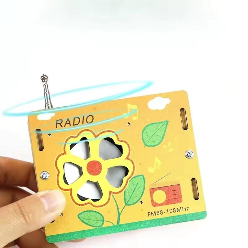 FM Radio Scale Ratio Model Decorative DIY Toy Wooden Science Experiment Kits Science Learning Puzzle Experiment SelfMade Assembly Materials