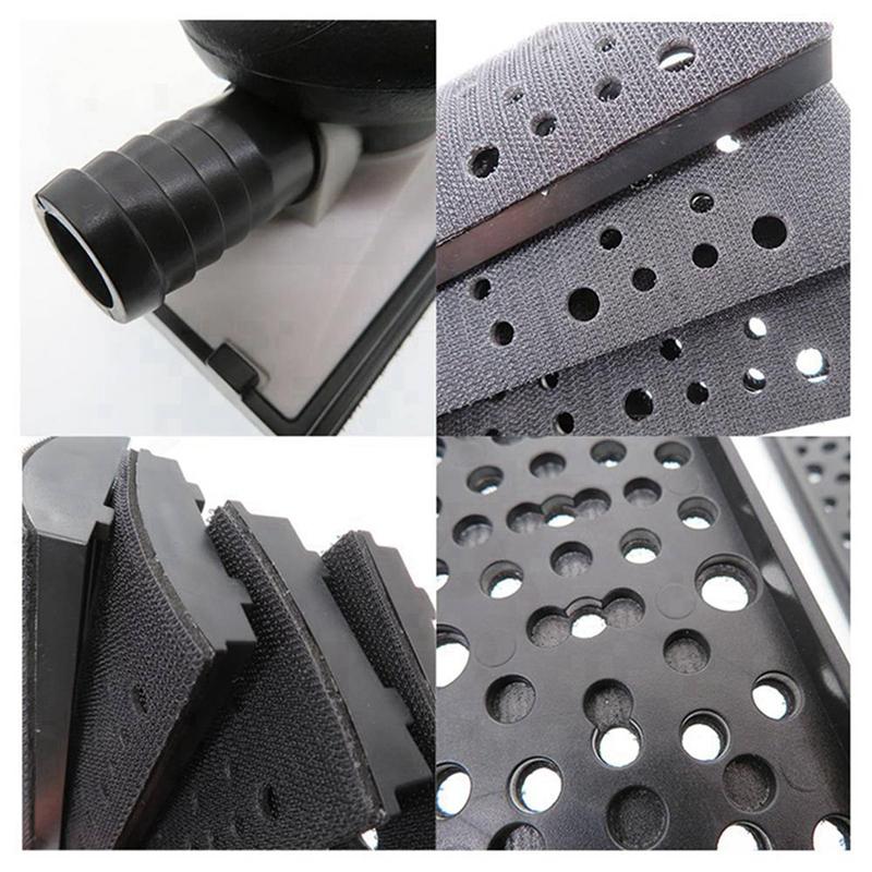 A03F-2 Set 200 X 70Mm Sanding Block Vacuum Hand Sander Sponge Pad Dust Free With 8 Pcs Replacement Pad For Wood Polishing Car