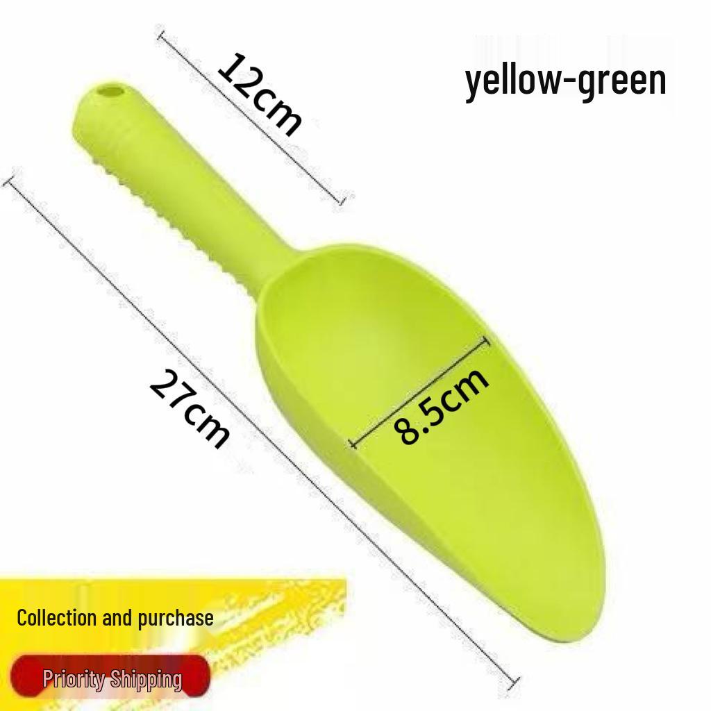 

Садова лопата: Потовщений пластиковий інструмент для посадки, копання та розпушування ґрунту в овочевих та квіткових садах. grass зелений колір