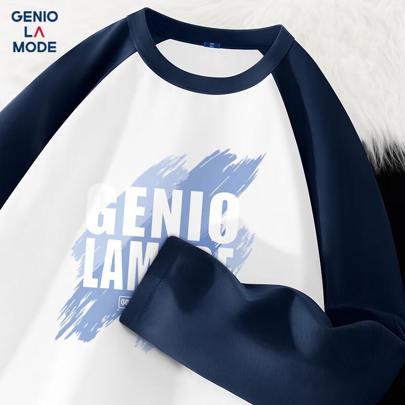 

GENIOLAMODE Men s Raglan Color Block Long-Sleeve T-Shirt XL
