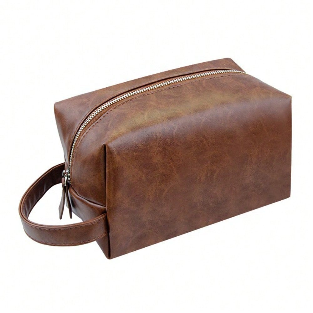 Simulation Leather Men's Toilet Bag Portable Travel Skin Care Product Storage Bag