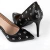 Fashion Fashion Pointed Rivet Hollowed Out Women's High Heeled Shoes Spring Autumn European American High Heel Single Shoe Size 36-43