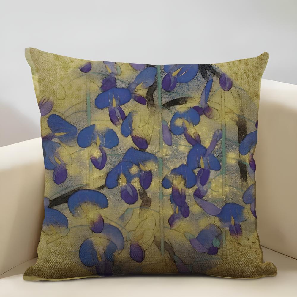 Rock Color Works Cushion Cover Household Decoration Linen Sofa Cushion Cover: Skin-Friendly & Breathable With Invisible Zipper