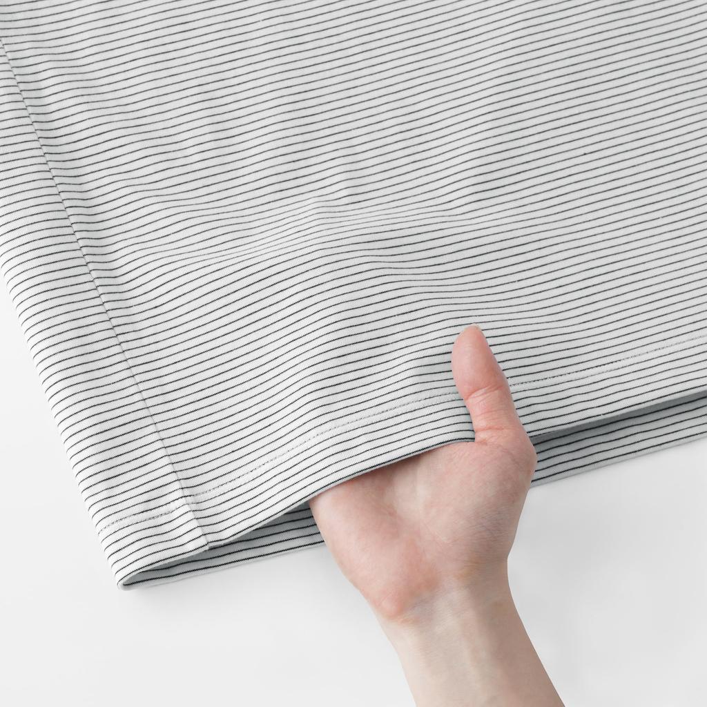 MUJI Jersey Knit Crew Neck Long Sleeve AB1MLA6S Dark Gray Stripe XL Men's T-Shirt