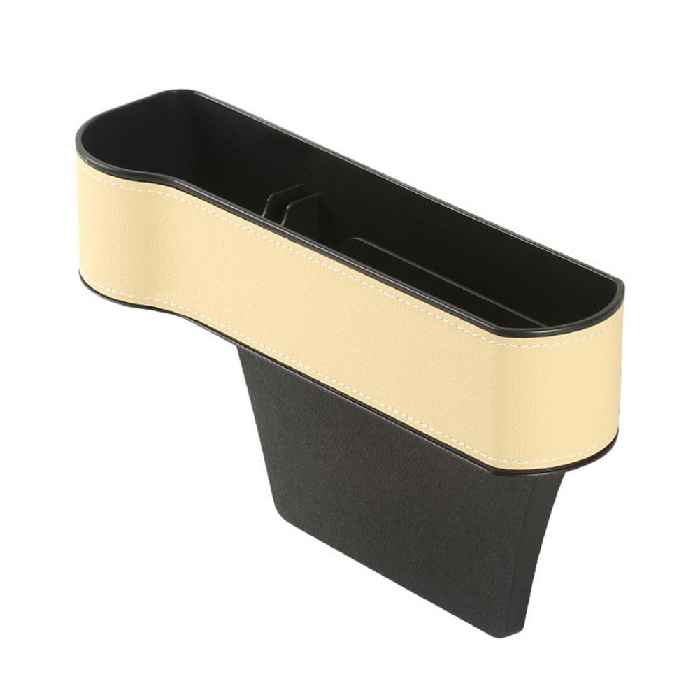 Leather Car Seat Gap Organizer Multifunction Console Crevice Filler Side Storage Box with Cup Holder Car Interior Storage Pocket