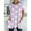 Summer Printed Short-sleeved T-shirt with Pockets