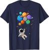 Funny Space Astronaut Balloon Planets Solar System Galaxy T-Shirt