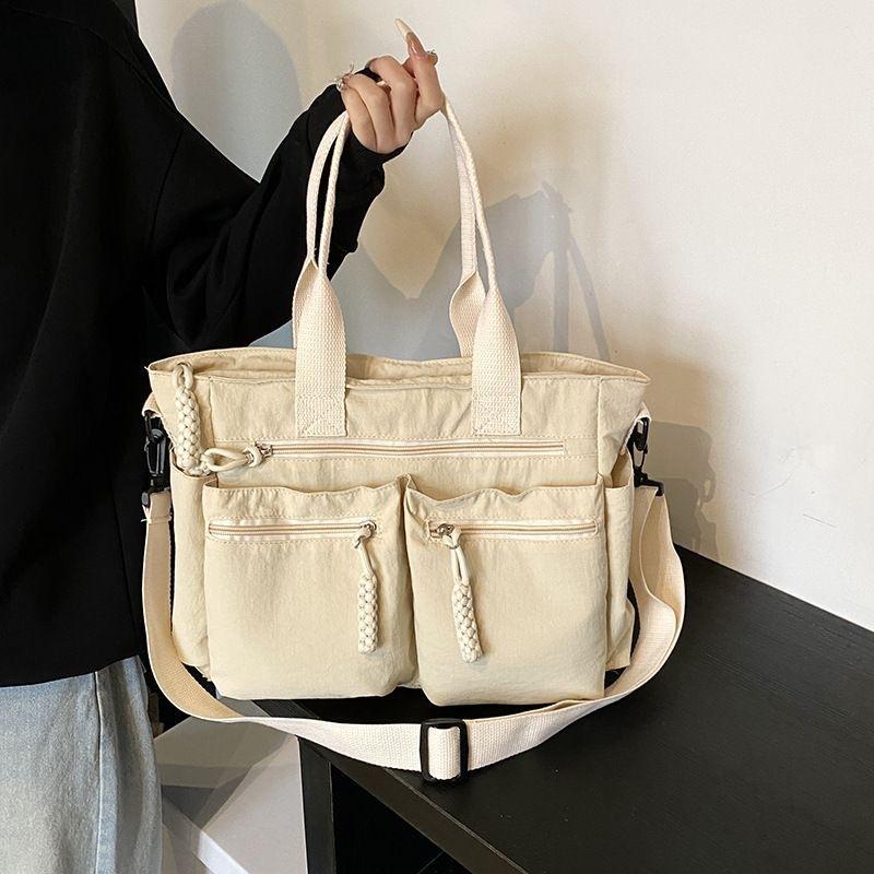 Leisure Large Capacity Tote Bag Women's Fashionable Nylon Cloth Shoulder Bag Daily Commuting Crossbody Bag Multi Pocket Handbag