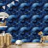 Ink Wallpaper Navy Blue, Black and Azure 50x1000