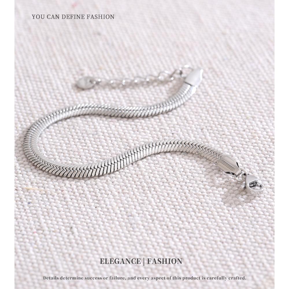 XY 2646 Stainless Steel Bracelets Jewellery Woman Metal Snake Chain Waterproof Simple Classic Couple Gift New