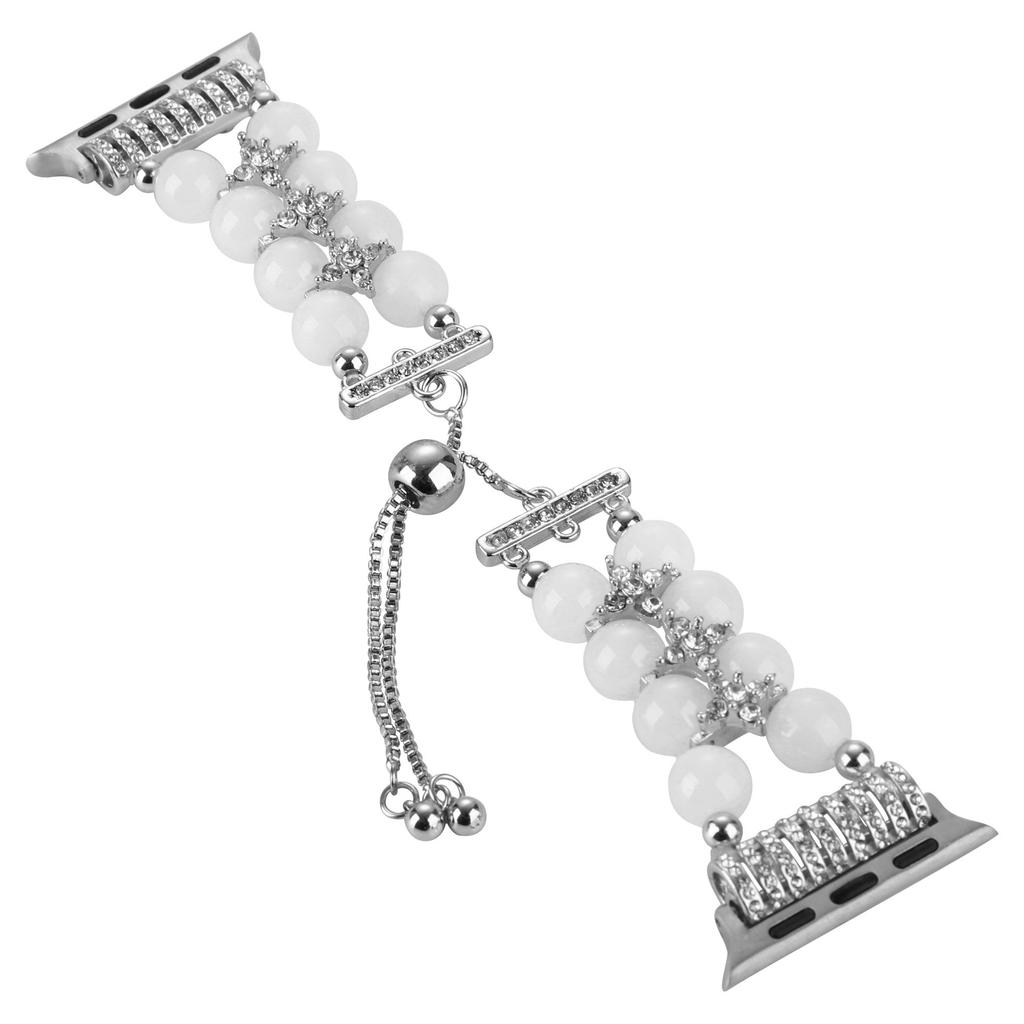 For Applewatch10 Apple Watch iWatch6789SE Strap Premium Sense Diamond Pearl Bracelet