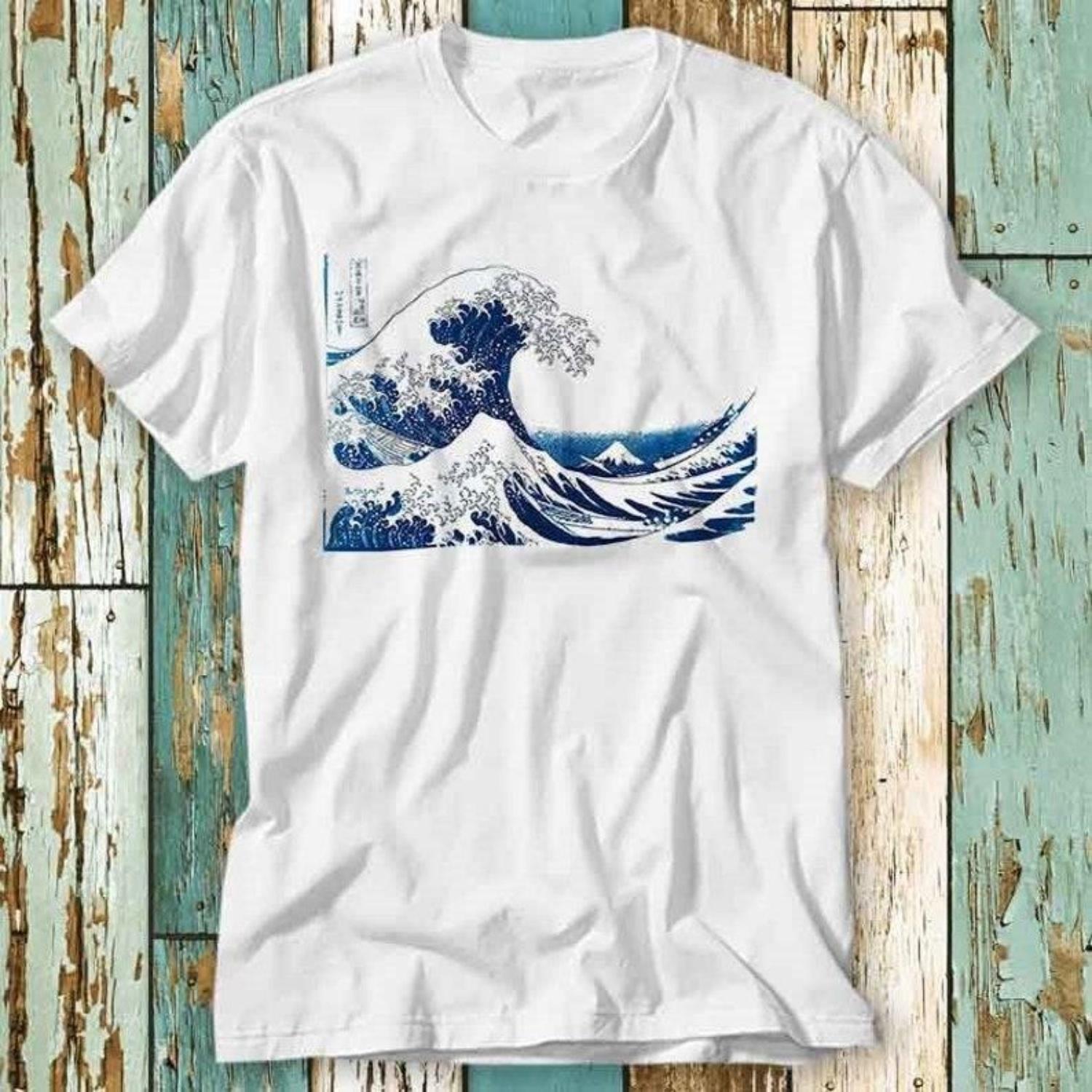

230 г/м² 100% хлопок The Great Wave Off Kanagawa Under Wave Ramen Art футболка топ дизайн унисекс женская мужская футболка ретро мода винтажная рубашка S768 S чёрный