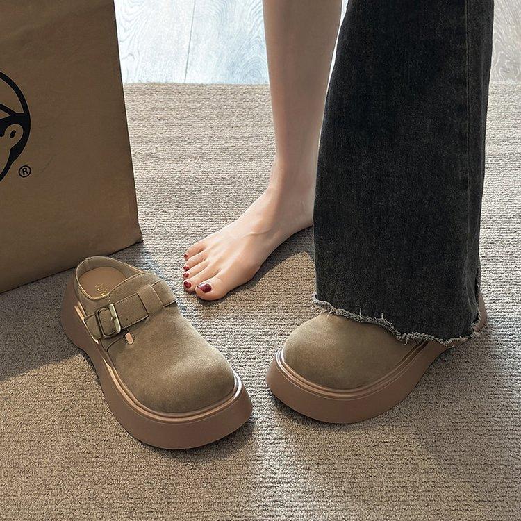 [Youshilai] Baotou platform loafers women's spring 2025 new fashion outer wear high-end sense one pedal