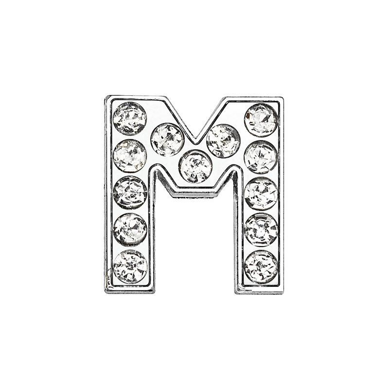 High Quality Bling Rhinestone Slide Letter Charms Stainless Steel with 10mm Hole for Pet Collars for Dogs A-Z 26 Letters