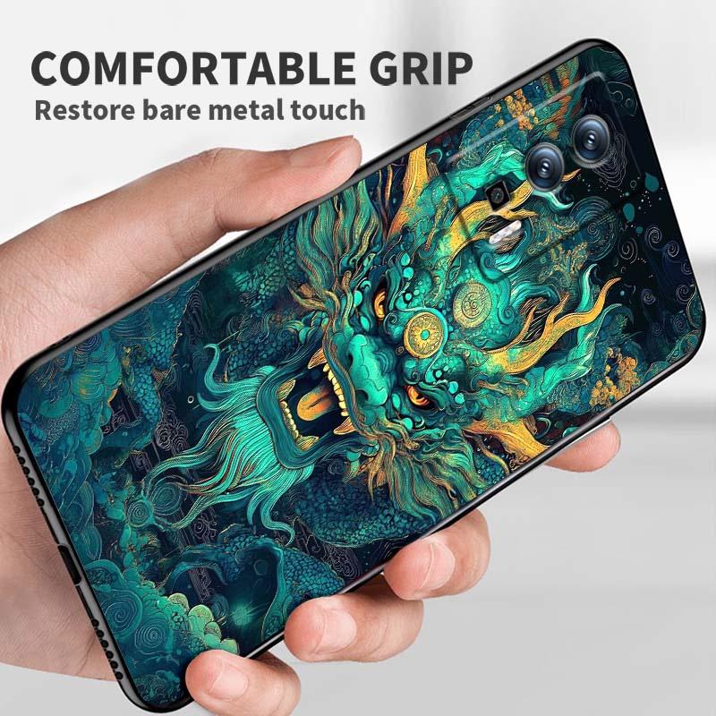 Anime Dragon Design Phone Case For Xiaomi Redmi 12 13C 12C 13 10C 9T A2 9A 9C 7A Note 10S 8T 10 9 8 Pro 4G 5G Black