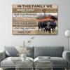 In This Family Black Angus Cattle Poster Cattle Wall Art Canvas Farmhouse Cow Wooden Rustic Inspirational Quotes Art Prints Vintage Themed
