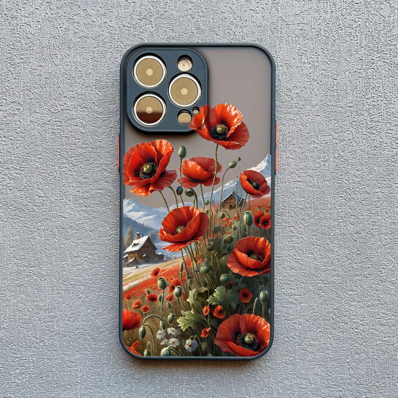 Mohnblüten Blüte Heißes Rotes Case Für iPhone 17 16 12 13 Pro Max Mini 11 14 15 Pro Max XS X XR 7 8 Plus Stoßfeste Rückseitenabdeckungen