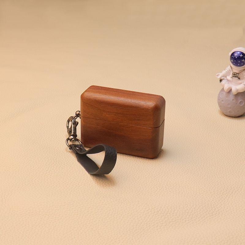 

Protective Case Portable Storage Wooden Box Three Generation Pro Wireless Bluetooth Earbuds Case Wooden Drop-Resistant All-Inclusive Charging Case Huawei freebuds pro 3 Walnut + lanyard