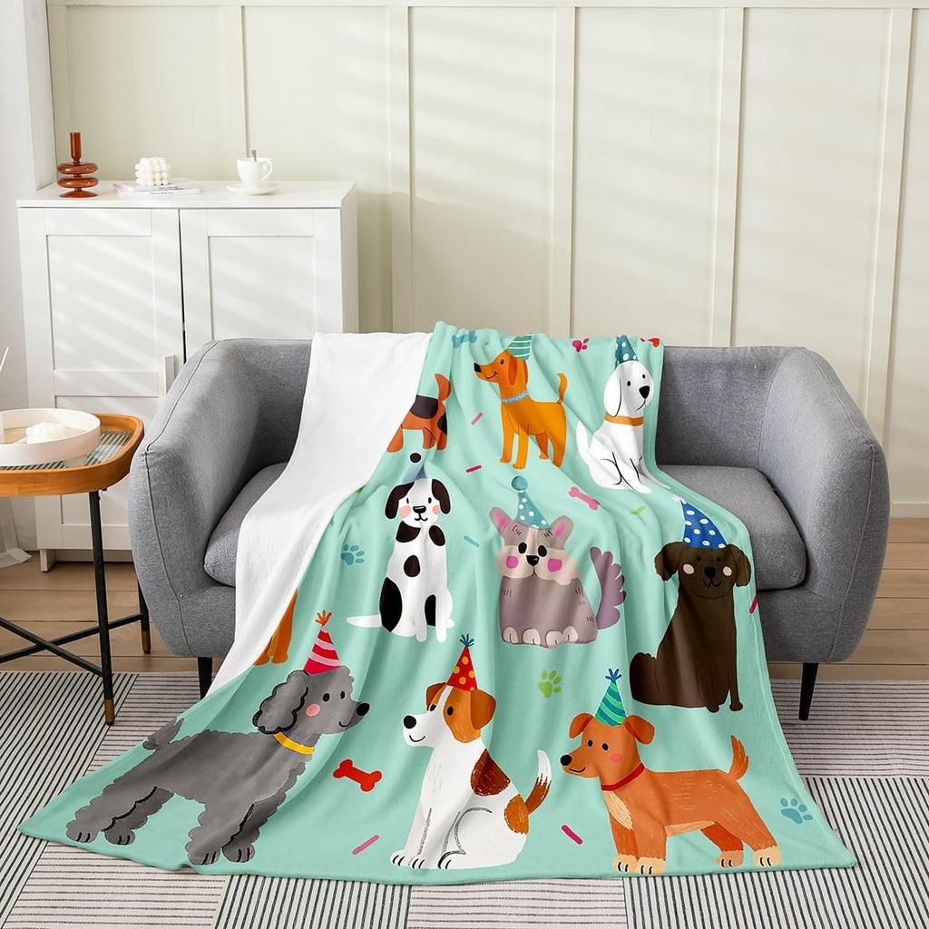 Colorful Cat Pattern Throw Blanket Cute Cartoon Design for Living Room Sofa Decor KidsRoomStyle Gift for Her 150x100