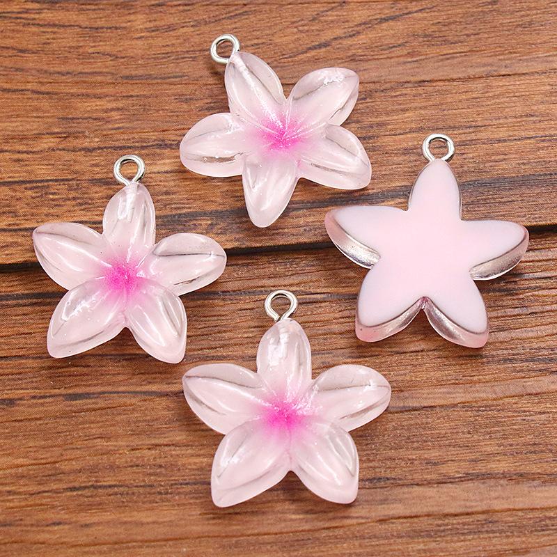 23X25mm DIY Resin Accessories Lotus Five-petal Flower Pendant