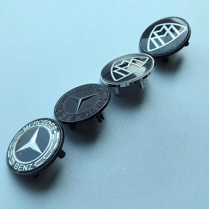 For Benz C-CW205 3 Pins ABS Car Emblem Front Top Grille Hood Edge Head Bonnet Badge for Mercedes Benz New E/S Class Star Wheat Apple Tree Logo