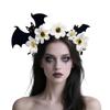 Halloween Flower Bat Hairband Comfortable Adjustable Dark Series Hairband For Women Men Party Gathering Headpiece
