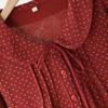 2026 New Spring and Autumn Women's Sleeping Skirt 100%Cotton Crepe Red Large Size Long Sleeve Home Sleeping Skirt Princess Skirt