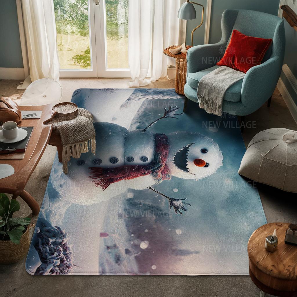 House Entrance Carpet Home Door Mat Living Room Bath Foot Bathroom Non-slip Water Absorption Rugs Bath Merry Christmas Winter