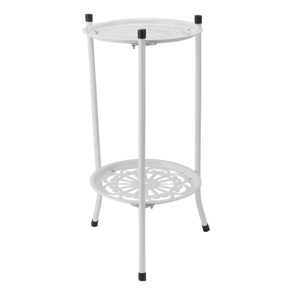 50cm Double Layer Plant Stand Iron Multifunctional Flower Rack Flower Shelf for Balcony Entryway